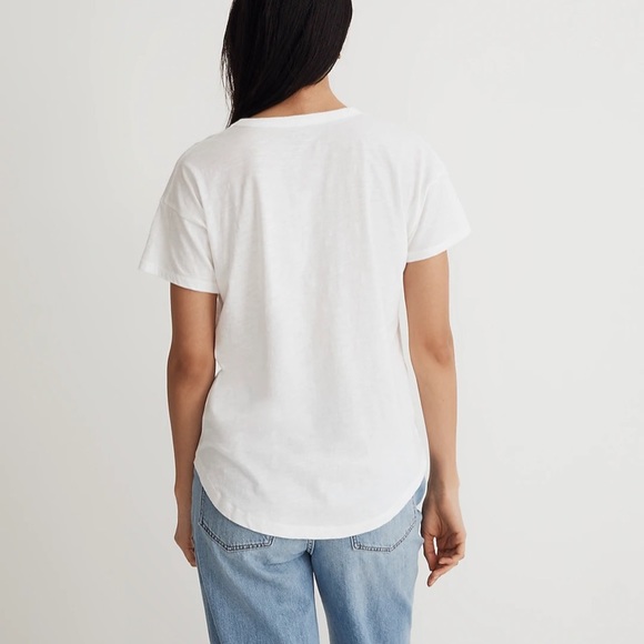 MADEWELL | Whisper Cotton Rib Crewneck Tee - White - Small - Picture 3 of 6